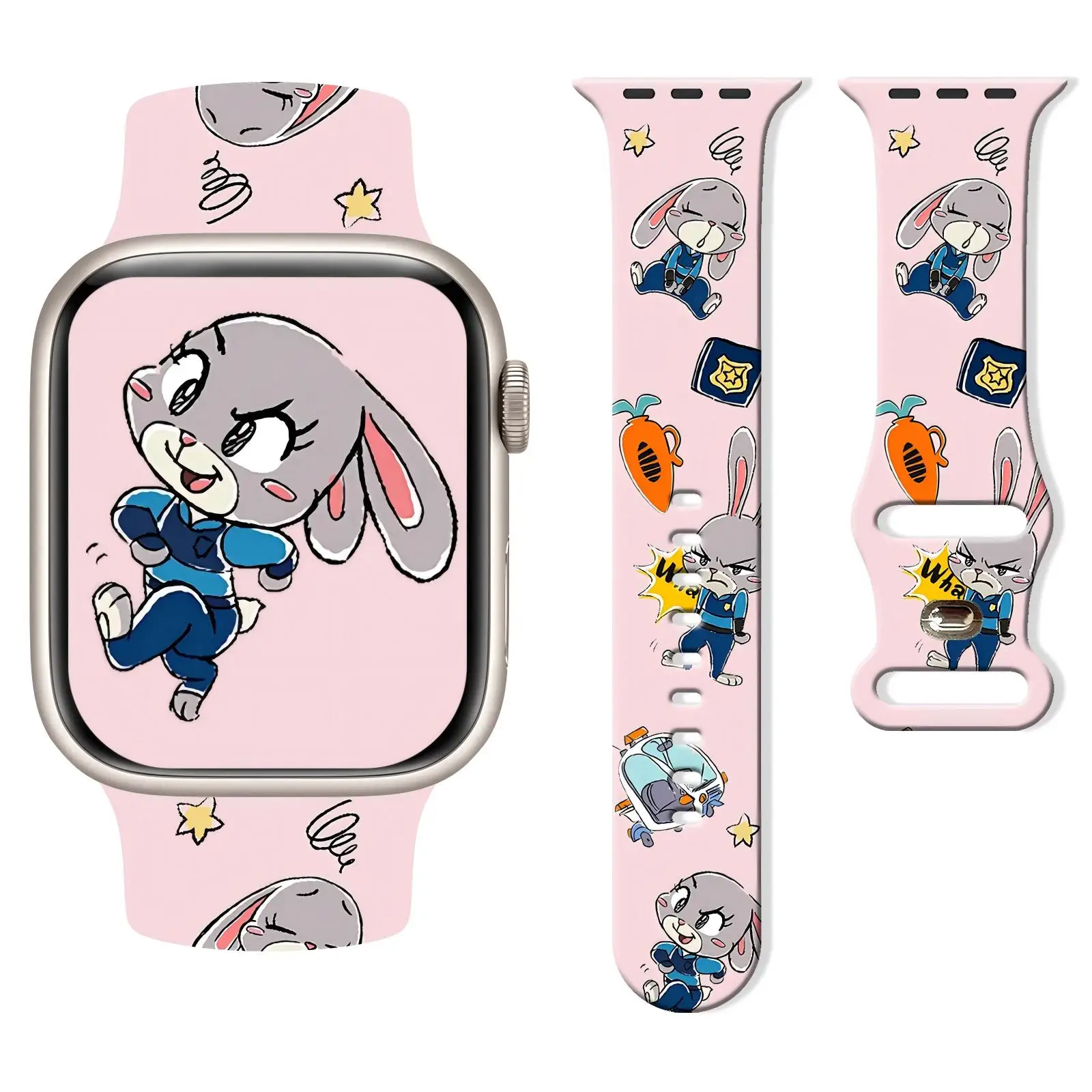 

Disney Zootopia Series Print Band for Apple Watch 11/10/9/SE, Soft Waterproof Silicone Replacement Watchband 46mm/45mm/44mm/42mm