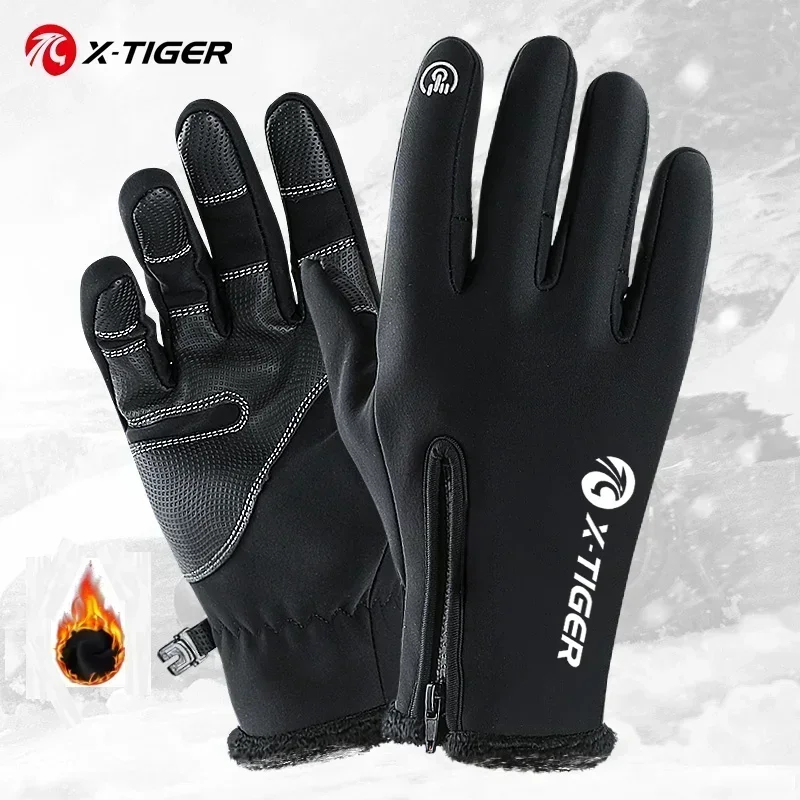 

X-TIGER Cycling Gloves Full Finger Waterproof Gloves Unisex Sports Gloves Breathable Anti-Slip Gloves Fitness Training Gloves