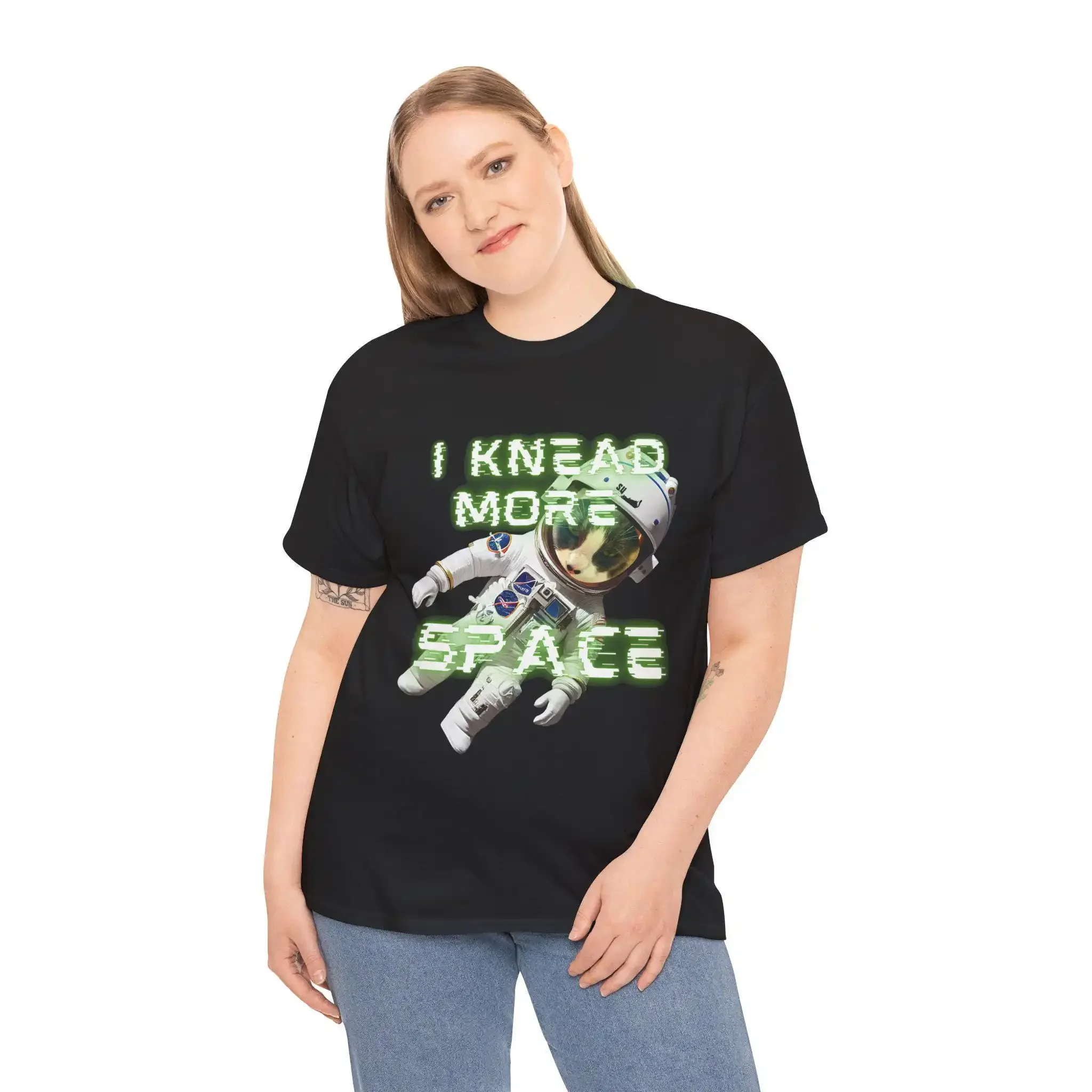 Cat Space Suit T Shirt Funny I Knead More Lover Cotton