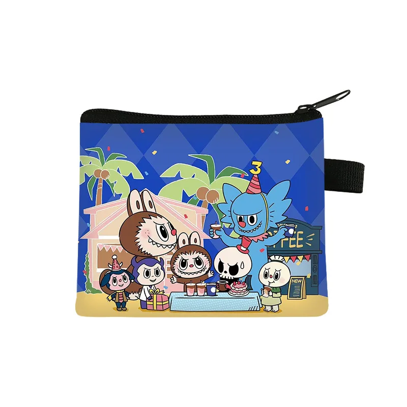 Portamonete per bambini dei cartoni animati Cute Anime Figure Labubu Print personaggio Anime portatile Boy Girl Coin-Purse Toys regalo per bambini