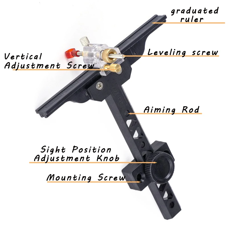 Archery Recurve Bow Sight with Sight Pin plastic T-Sight Adjustable Hunting Shooting Aiming Target Tool Accessories view 2