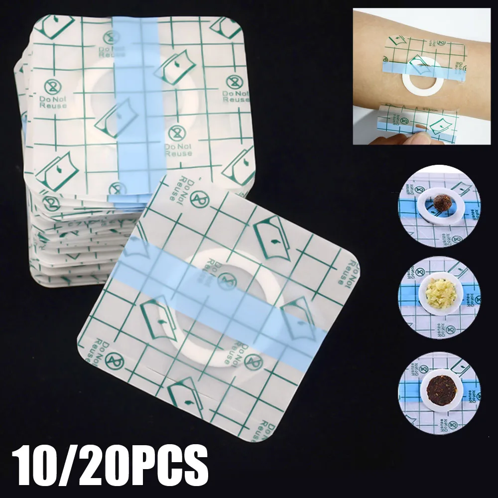 

Medical PU Film Adhesive Plaster Waterproof Anti-allergic Medicinal Wound Dressing Navel Sticker Fixation Tape with Ring