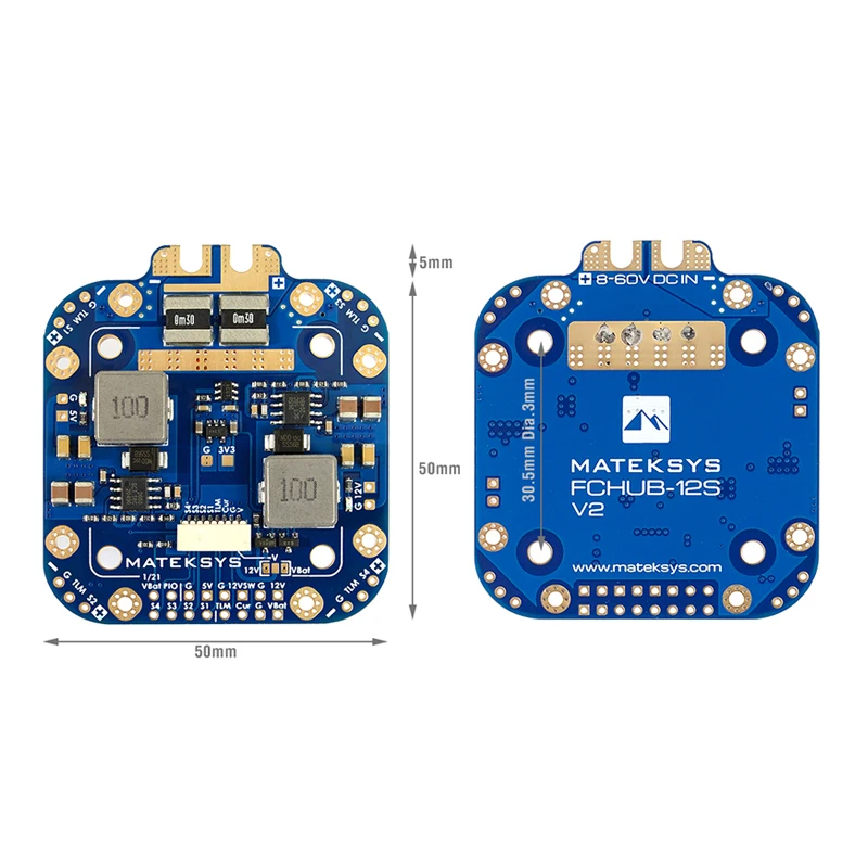 

Matek Mateksys FCHUB-12S V2 Hub Power Distribution Board PDB 5V & 12V BEC Built-in 184A Current Sensor For RC Multicopter