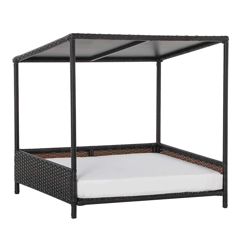 

Wicker Dog House Raised Rattan Puppy Bed Cat Shelter For Indoor Outdoor Garden Patio Pet Sofa With Removable Cushion For Medium