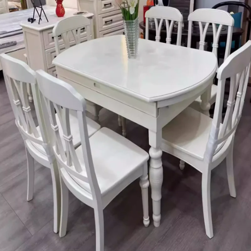 

White Wood Dining Table Rectangle Modern Home Luxury Dining Table Italian Multifunctional Set Sala Da Pranzo Kitchen Furniture