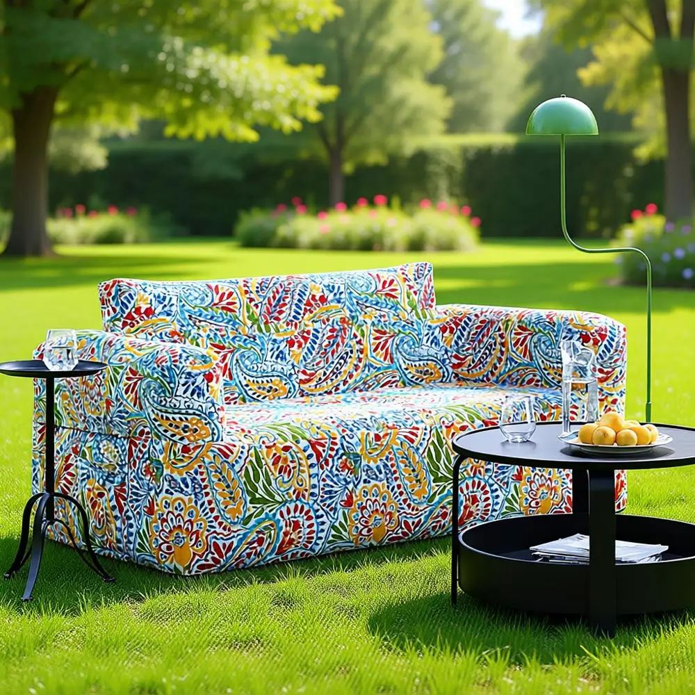 

Portable Blow Up Chair with Handle & Tie-Down Loops, Weatherproof & Water Repellent, Indoor/Outdoor, Camping, Pool, 67 Lx33 Wx28