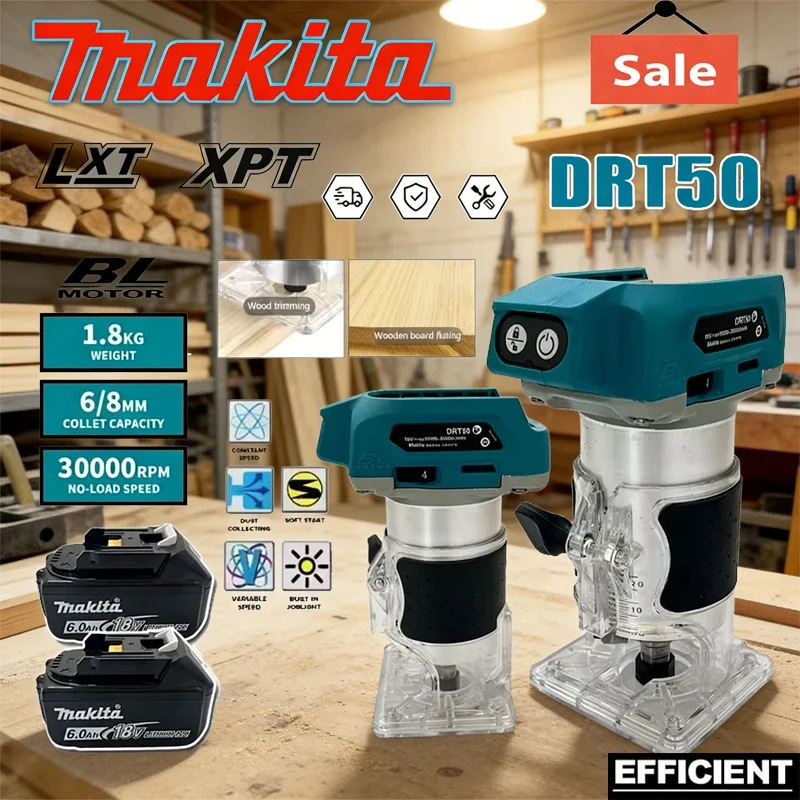 

Беспроводной фрезерный станок Makita DRT50 для обработки дерева, гравировки и нарезки пазов, аккумуляторный, бесщеточный