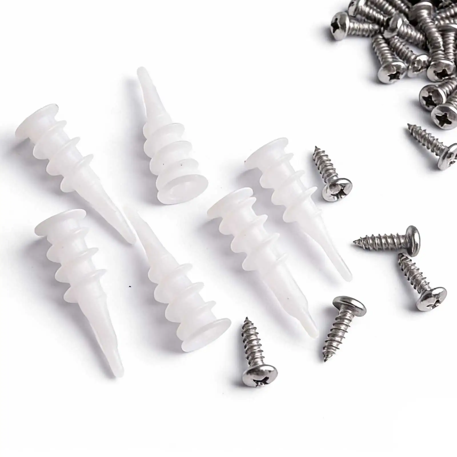 مراسي الحفر الذاتي مع مسامير ، لوحة الجبس الأبيض ، مجموعة متنوعة ، 50 قطعة
