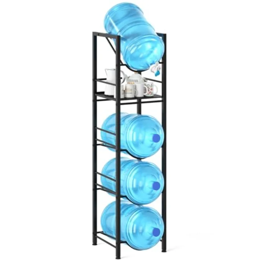 

Подставка для 5-галлонных бутылей с водой 2-в-1, 5-ярусная, с 1 дозирующим клапаном, органайзер для хранения 5-галлонных бутылей с водой