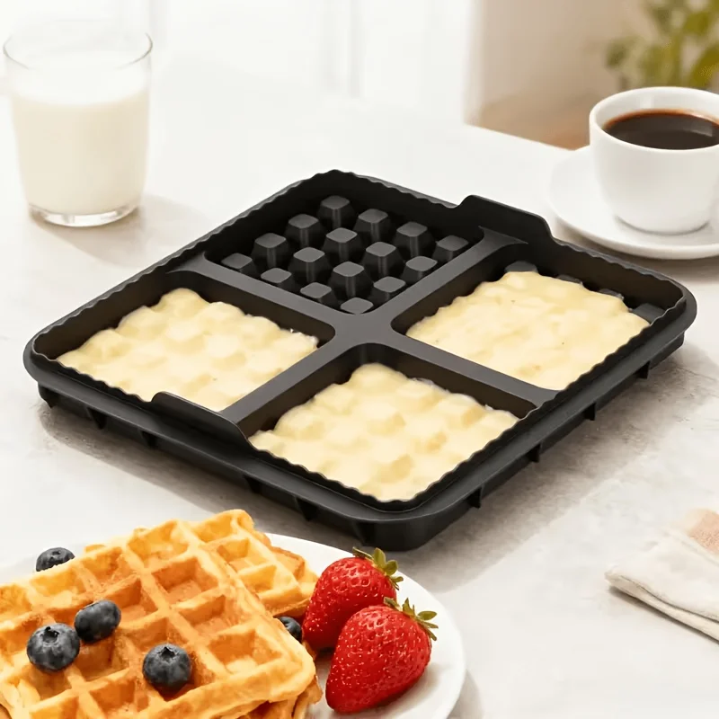 Square Waffle Mold Non Stick Baking Pan For Air Fryer Reusable Belgian Waffles Pancakes Utility Tool Kit Pro Max