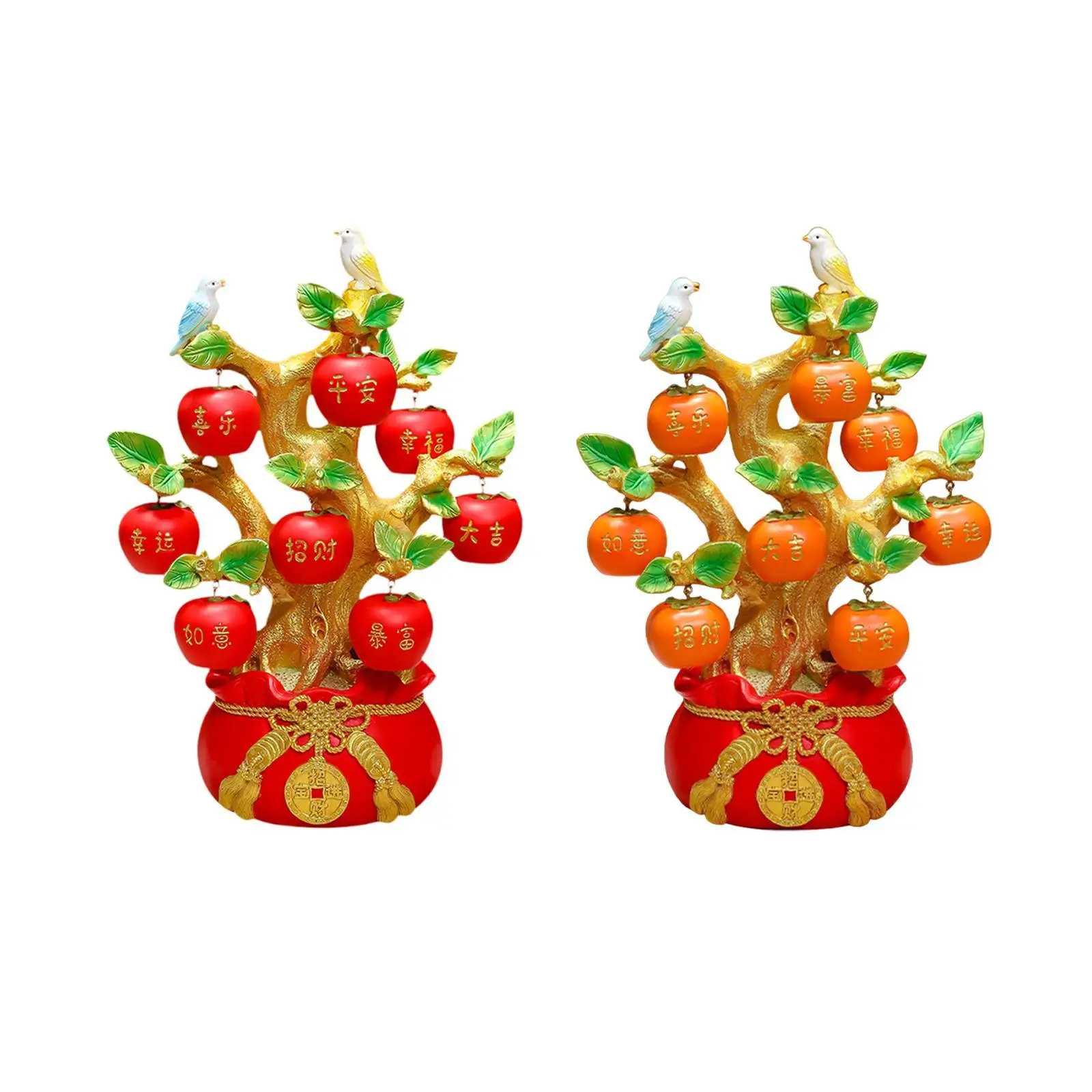 Fruit Tree Statue Wear Resistant Decorative Ideal Gift Practical Tabletop Decoration for Bedroom Cabinet Farmhouse Office Indoor