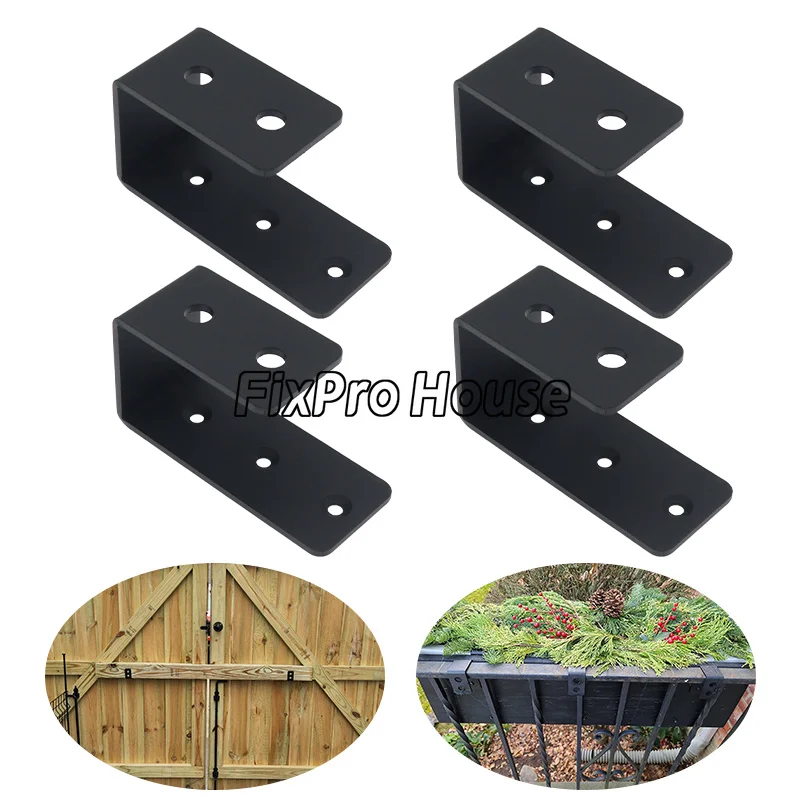 4PC Shed Security Bar Door U Brackets Door Barricades Clamps Bracket Bar Door Locks Supports for Home Barn Shed Garage Gate