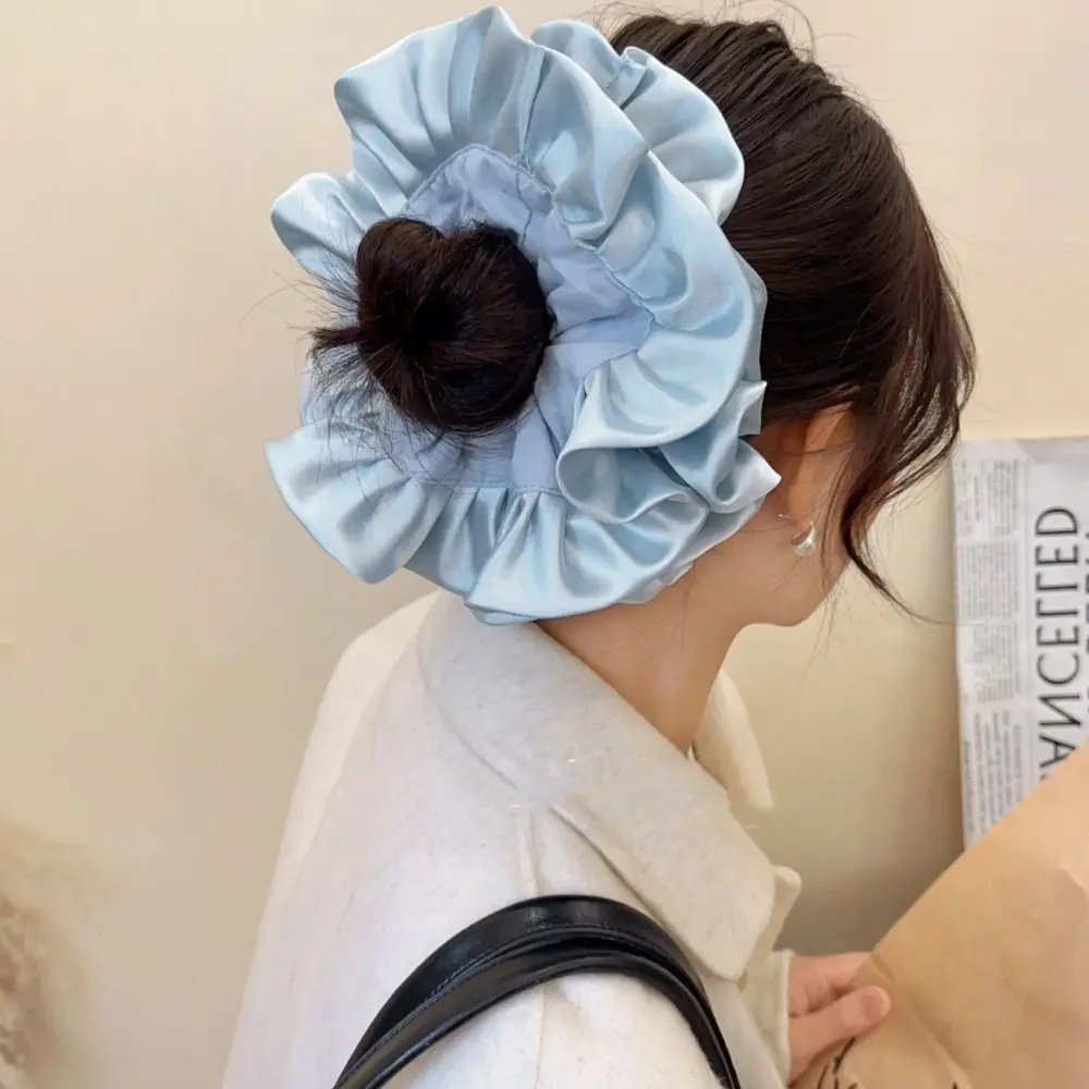 Flower Shape Pleated Hair Scrunchies Ballet Style Temperament Exaggerated Hair Rope Ponytail Holder Elegant