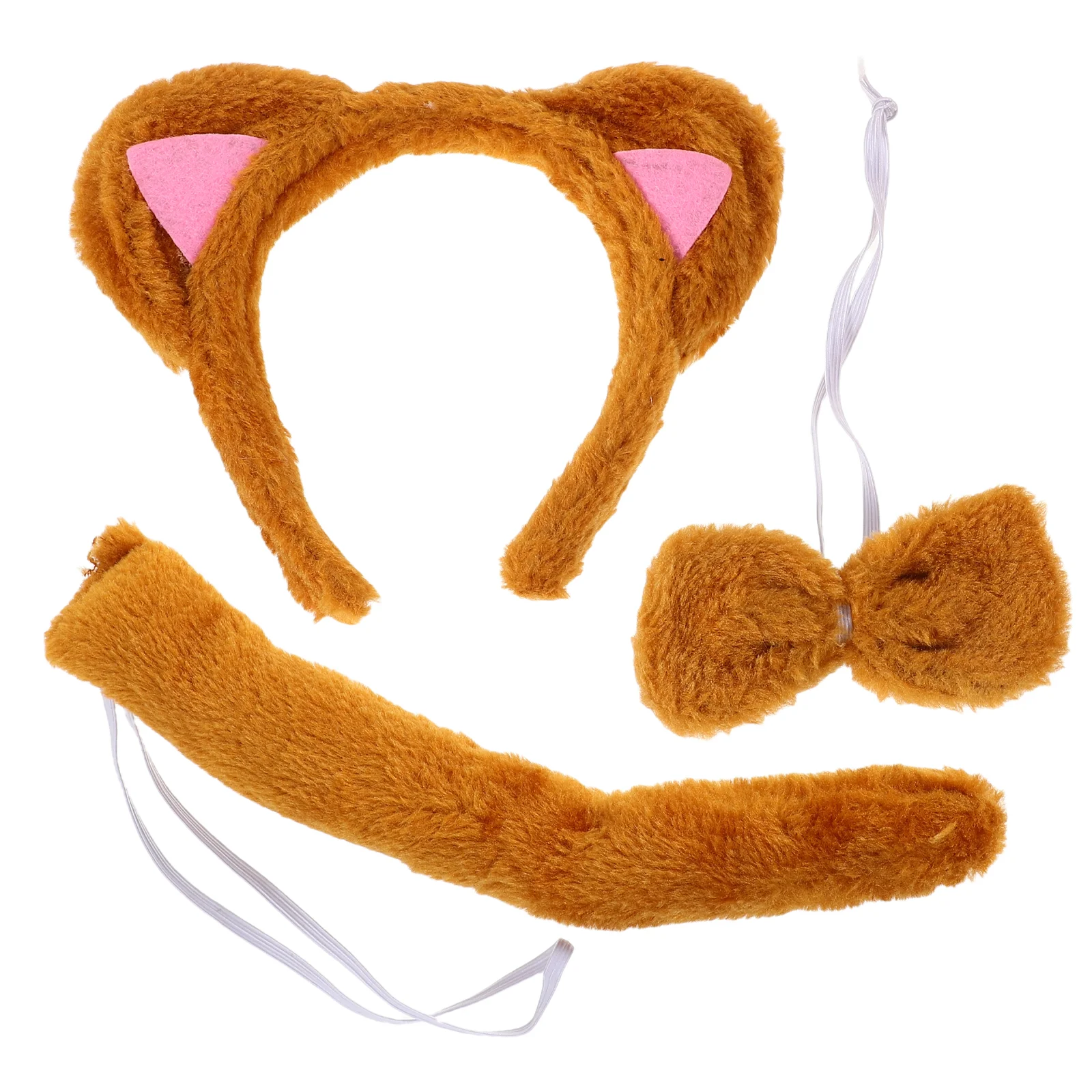 3 Pcs Cat Ears Headband for Women Animals Headbands Accessories Spa Tail Costume Hair Bow Tie