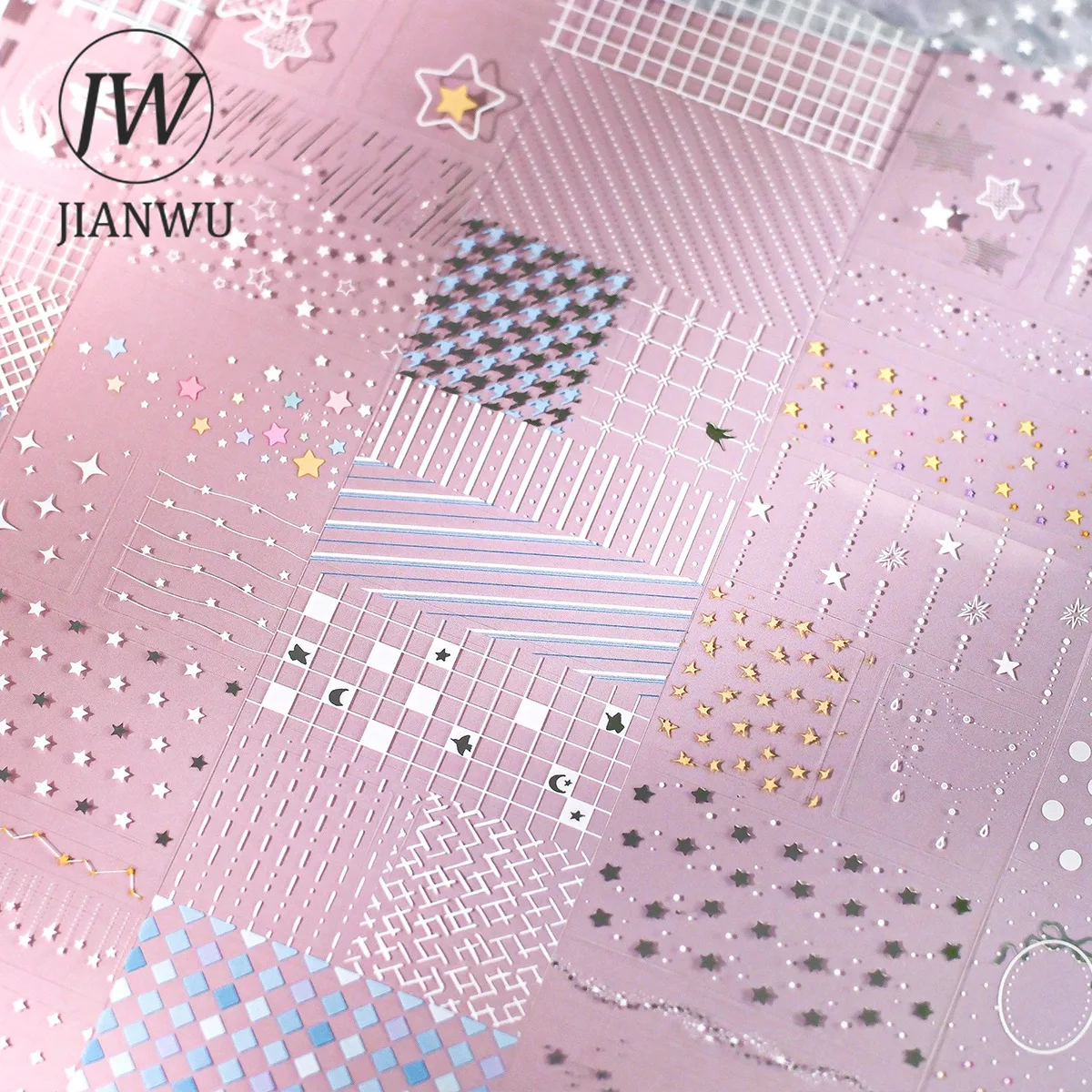 JIANWU Cute Dopamine Plant Flower Polka Dots Landscape Material Collage Scrapbooking Sticker Creative DIY Journal Stationery