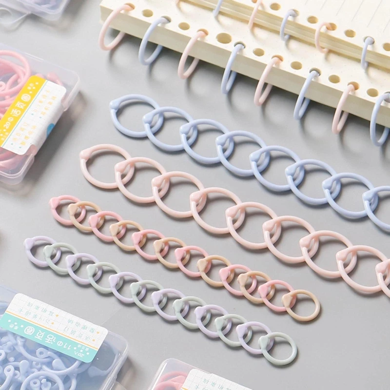 1 Pack Plastic Binder Rings 0.59Inch 1Inch Reusable Loose Leaf Binder Rings for Index Cards Photo Album Loose-leaf Paper