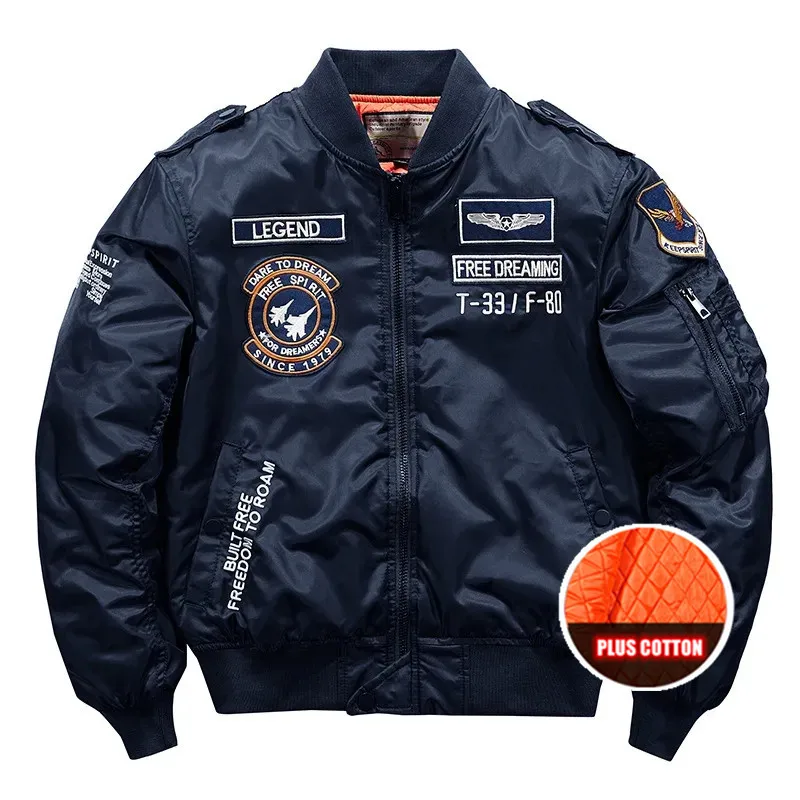 

Men's Winter Thick Bomber Pilot Jackets Warm Military Motorcycle Ma-1 Aviator Parkas Male Hip Hop Baseball Jackets Warm Coat 5XL