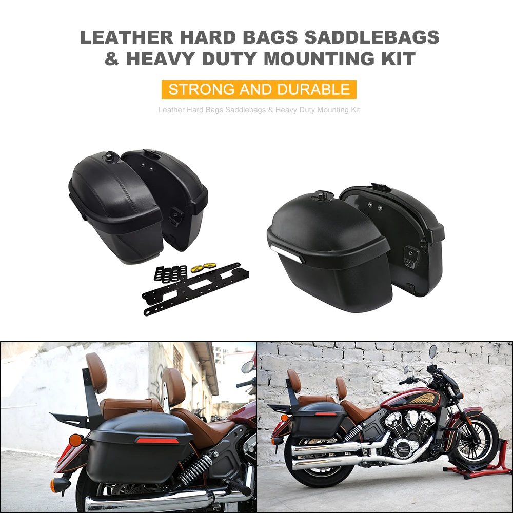 Motorcycle Accessories Hard Bags Saddlebags & Heavy Duty Mounting Kit For Indian Scout