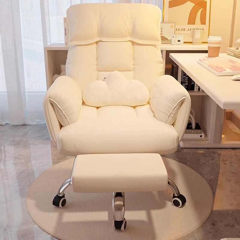 Lazy Home Office Chairs Computer Comfortable Bedroom White Office Chair Luxury Designer Cadeiras De Escritorio Furniture