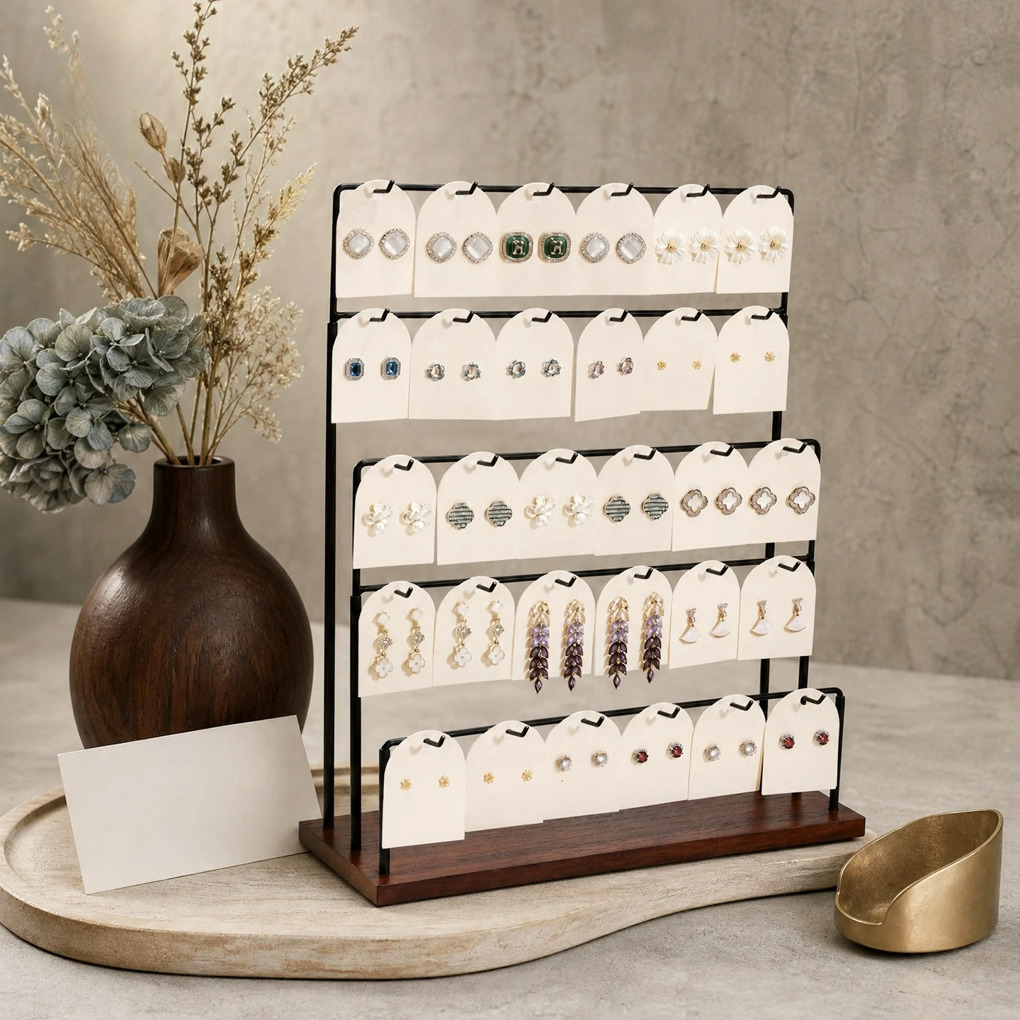 

Earring display rack Earrings display rack High-end earring storage jewelry vertical display rack