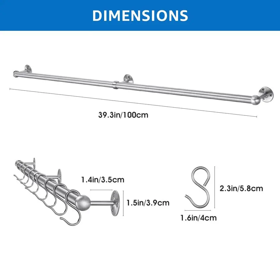 

Настенная вешалка для кастрюль и сковородок из нержавеющей стали, 39,4 дюйма