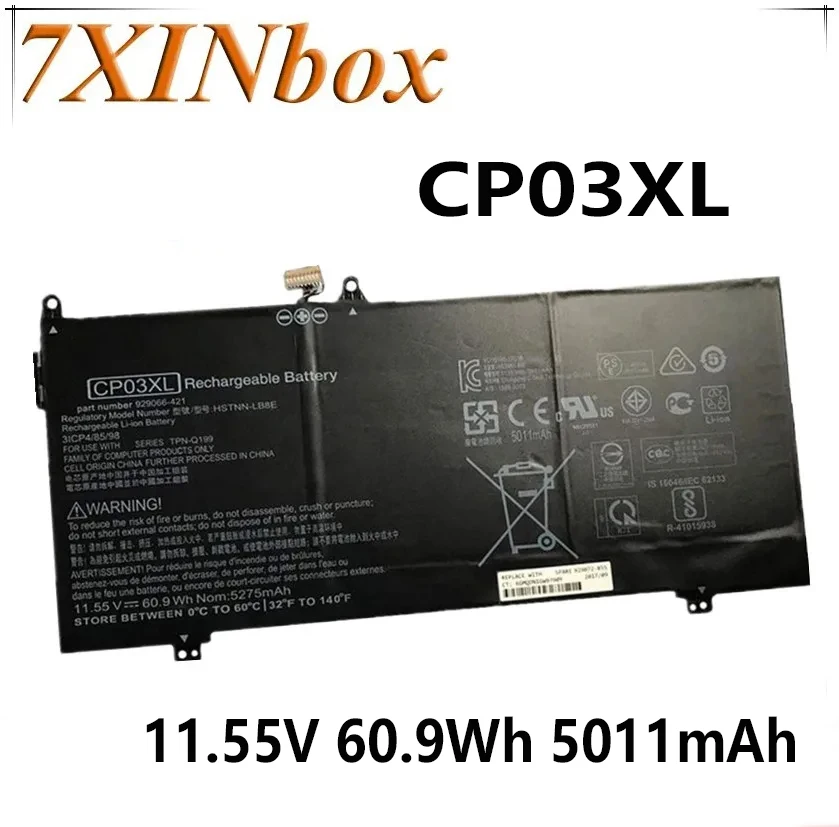 

7XINbox 11.55V 60.9Wh 5011mAh CP03XL HSTNN-LB8E Original Laptop Battery For HP TPN-Q195 TPN-Q199 929066-421 929072-855