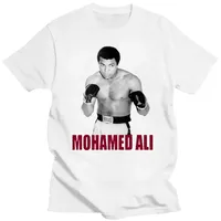 Summer T-shirt Funny Print Short Sleeve T-shirt Mohamed Ali White Personalized T Shirt Funny T-shirt Novelty Tshirt Wo