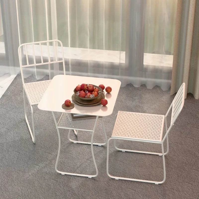 

Outdoor Iron Table and Chair Set, Balcony Courtyard Indoor Coffee Table Combination, Minimalist Style Table and Chairs Furniture