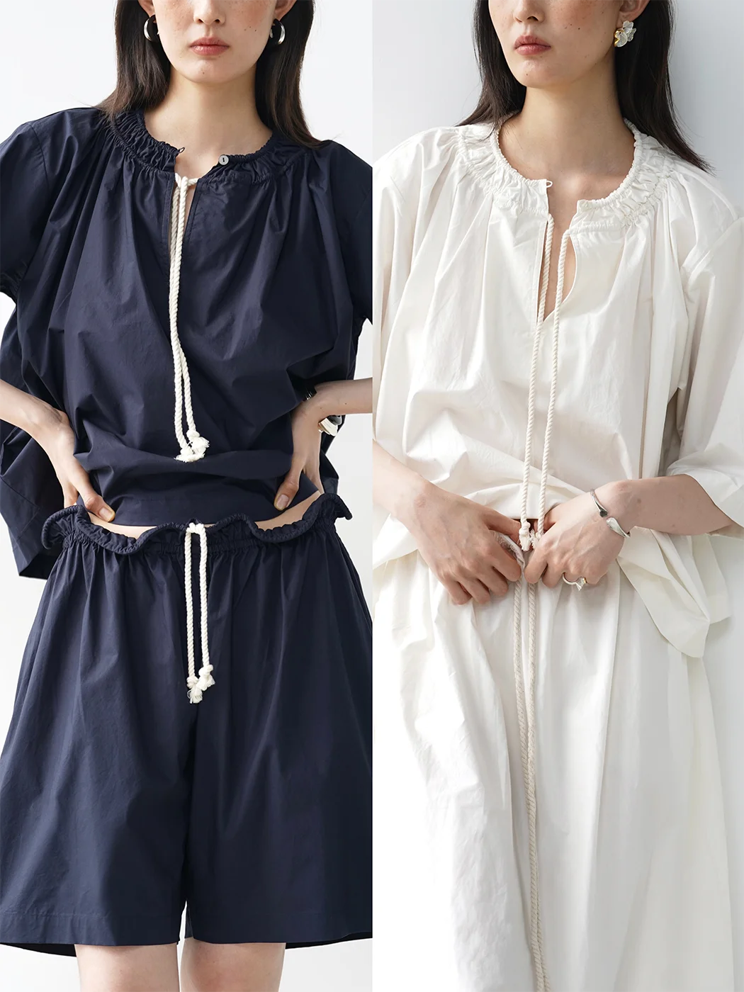 

Lesatins Handmade Pleated Dstring Design Silhouette Midi irt Flower Waist ort Skirt orts Women's Faion Set Summer ...