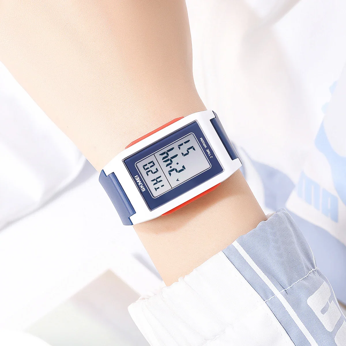 SKMEI 2321 цифровые часы для мужчин, спортивные часы с обратным отсчетом, модные водонепроницаемые студенческие наручные часы с подсветкой, дисплей Reloj Hombre