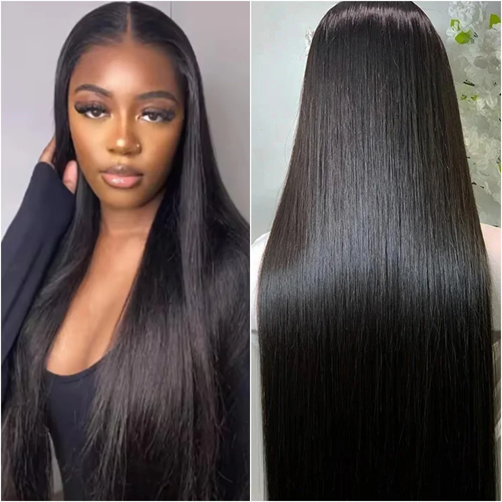 

40 дюймов Bone Straight 13x6 HD Прозрачный парик фронтальной части шнурка Человеческие волосы 13x4 Парики фронта шнурка Бразильские 360 Предварительно выщипанные парики шнурка