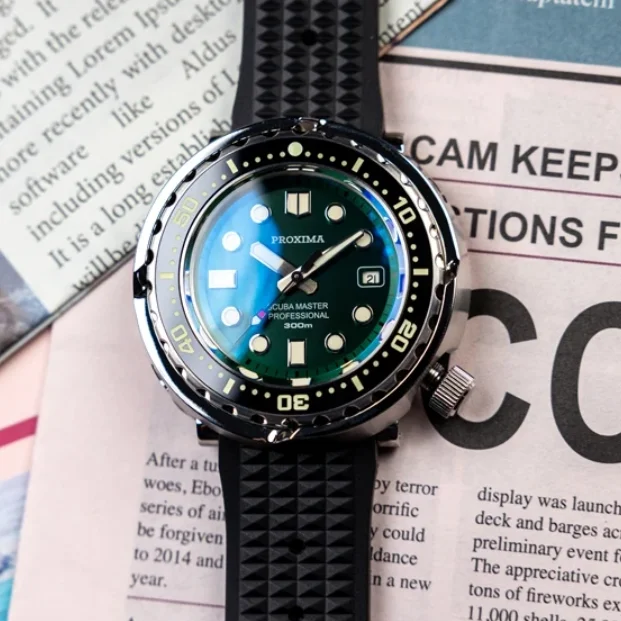 

Proxima Men Automatic Watch Tuna 47.1mm Mechanical Wristwatch Diver 30ATM Waterproof Sapphire Luminous NH35 Ceramic Bezel