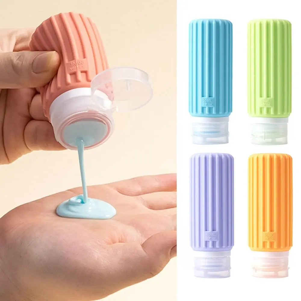 Portáteis Garrafas Recarregáveis de Silicone, Loção Container, Shampoo Squeeze Bottles, Grande Capacidade, Viagem Sub-Bottling, Portátil, 60 ml, 90ml