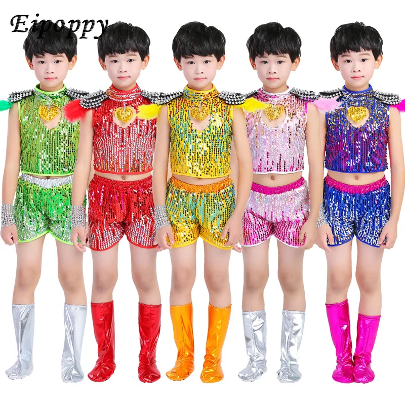 زي رقص الجاز للفتيان والفتيات ، تنورة الأميرة بالترتر ، ملابس الرقص الحديثة للأطفال