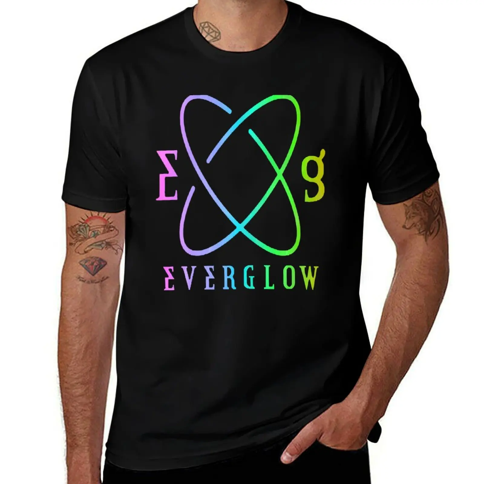 Everglow Logo New Rainbow T-Shirt Блузка большие митные рубашки мужские графические