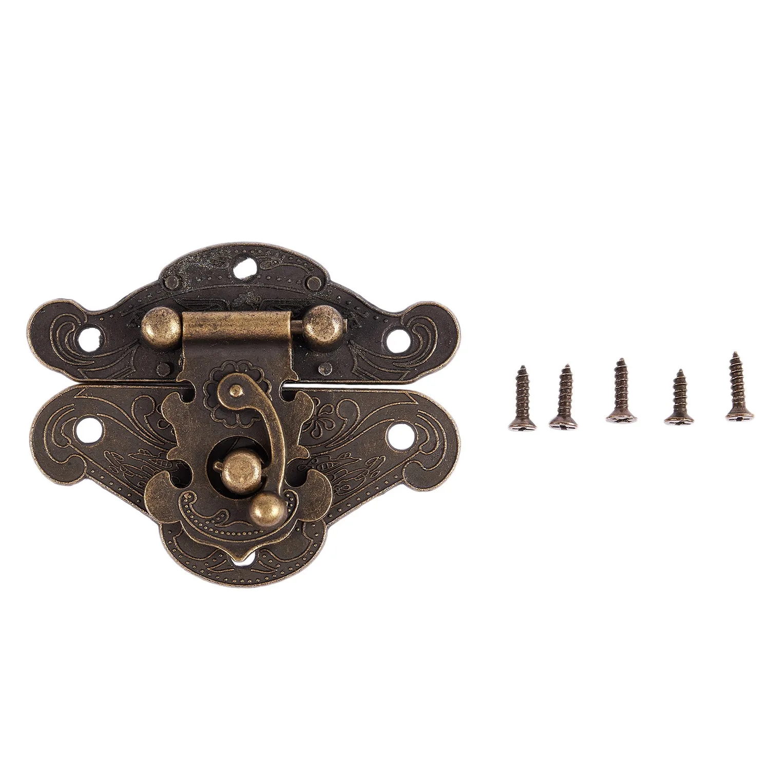 Антикварная ретро винтажная декоративная защелка, деревянная шкатулка для драгоценностей, засов, накладка на грудь, размер: средний