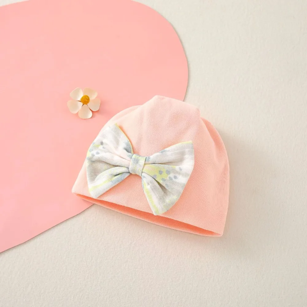 

Windproof Print Boneless Muslin Hats 0-3 Months Cotton Baby Fetal Cap Elastic Cartoon Bear Infants Beanie Cap Hospital