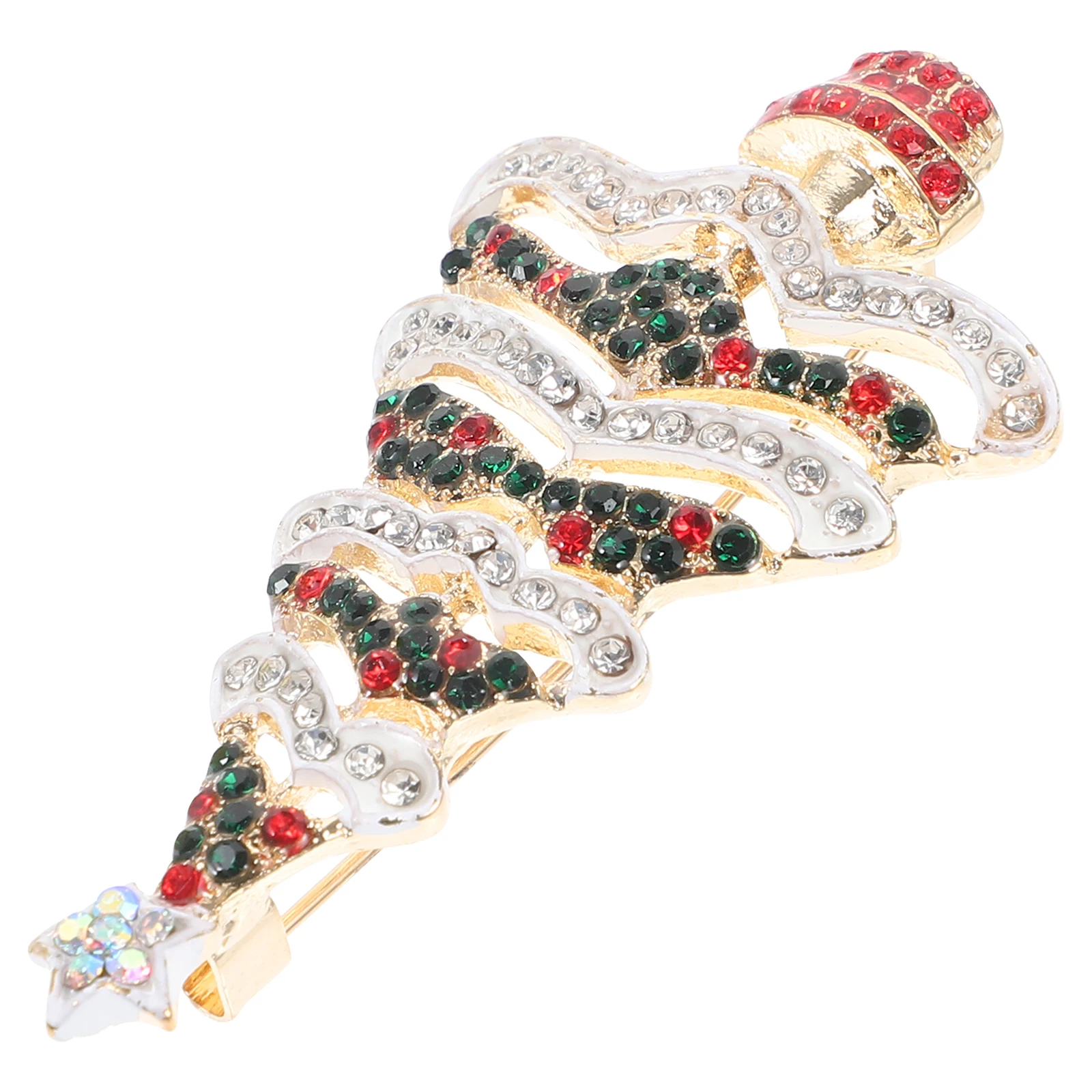 

Christmas Tree Brooch Rhinestone Breastpin Decorative Costume Accessories Elegant Brooch Party Wear Durable Lightweight Shiny