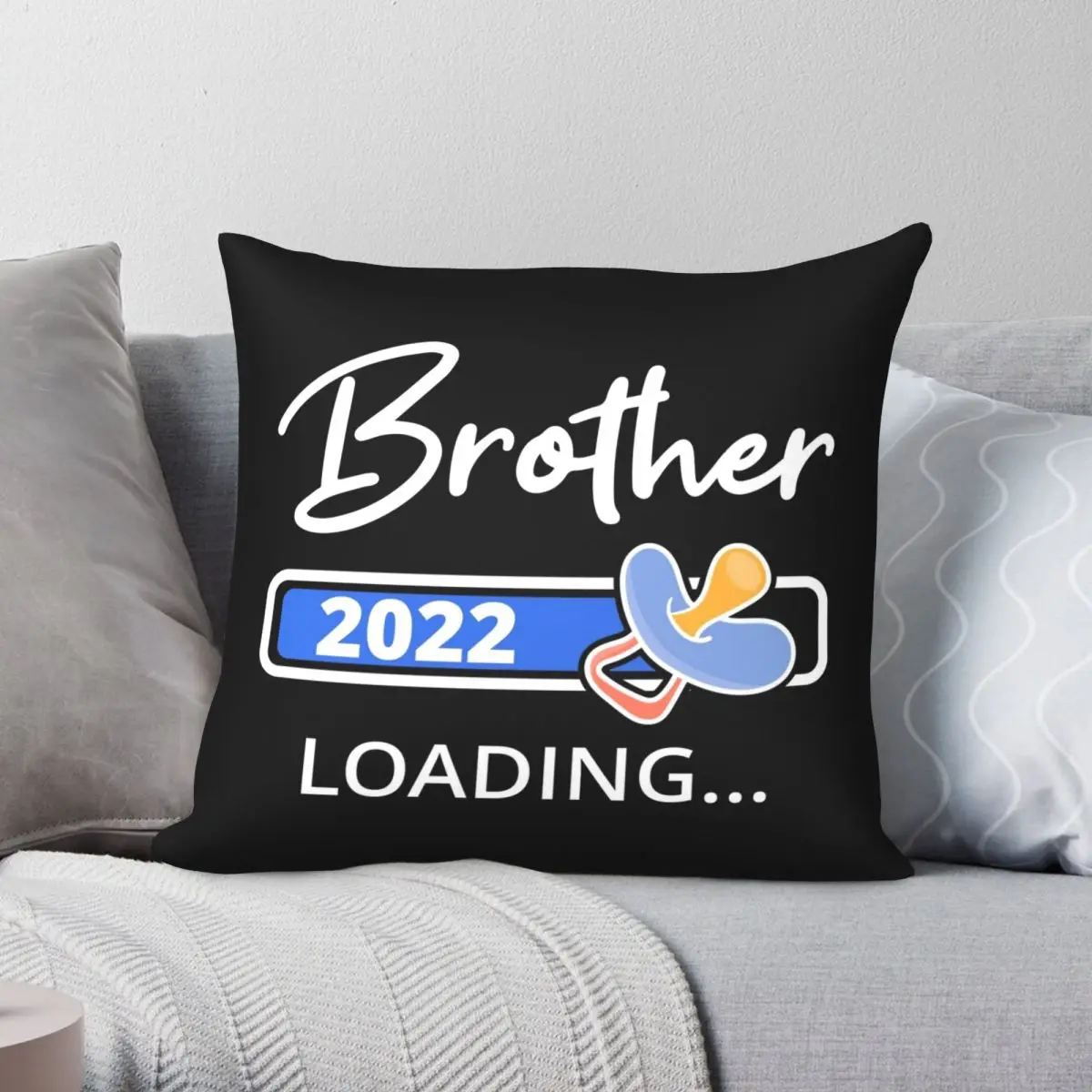 

Brother 2022 Loading Square Pillowcase Polyester Linen Velvet Creative Zip Decor Throw Pillow Case Sofa Cushion Case