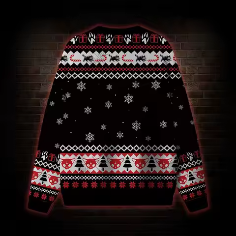 Demon Cat Ugly Sweatshirts for Men - Funny and Playful Autumn Sweatshirts, Long-Sleeved Sweaters, New Arrival 2026