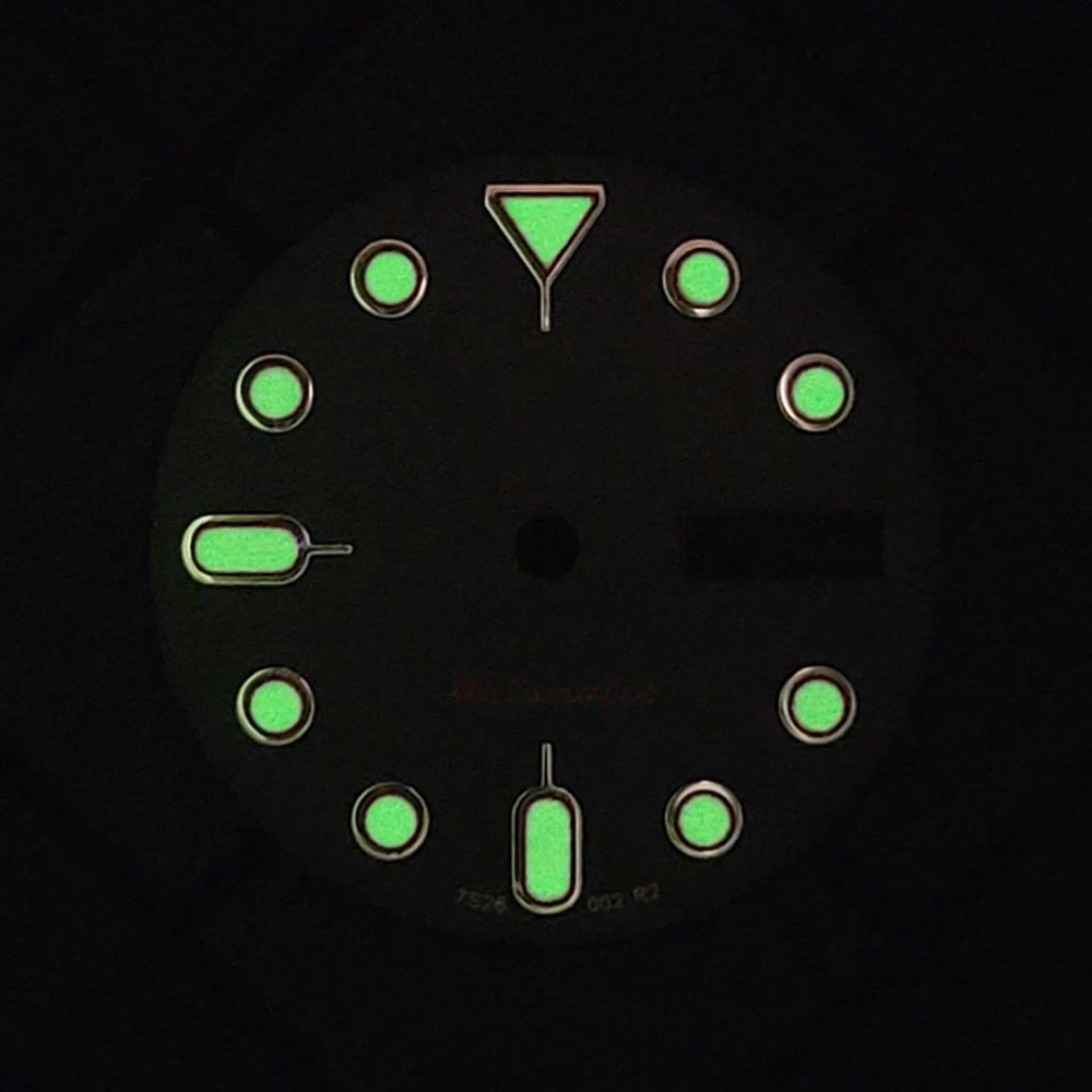 28.5mm S5 Logo SKX007 Dial Fit NH36/4R36 Japanese Movement Green Luminous High-Quality Watch Modified Accessories