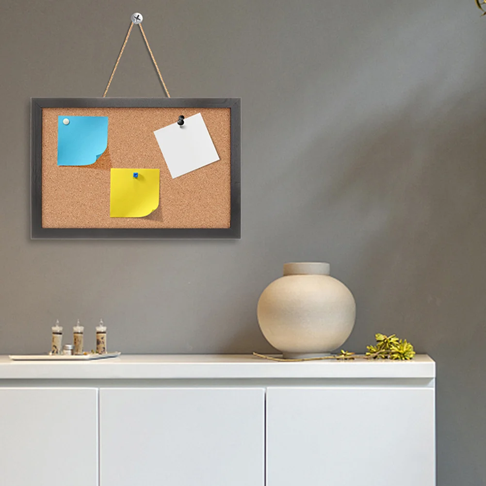 Framed Wood Bulletin Board Hanging Photo Wall Display Decorative Message Board for Office Home Memory Pictures