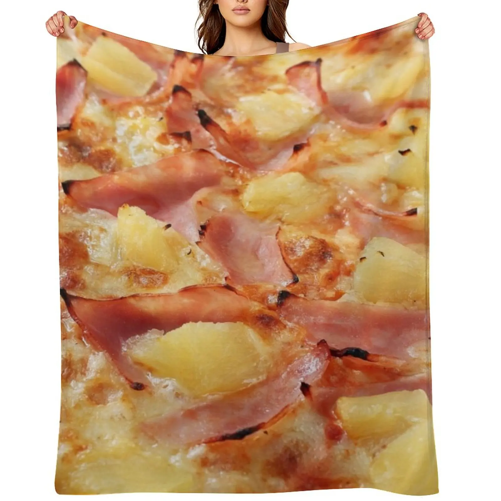 Pineapple Pizza Throw Blanket Decoratives Kid'S Comforter Blankets For Sofas Heavy Large Blankets