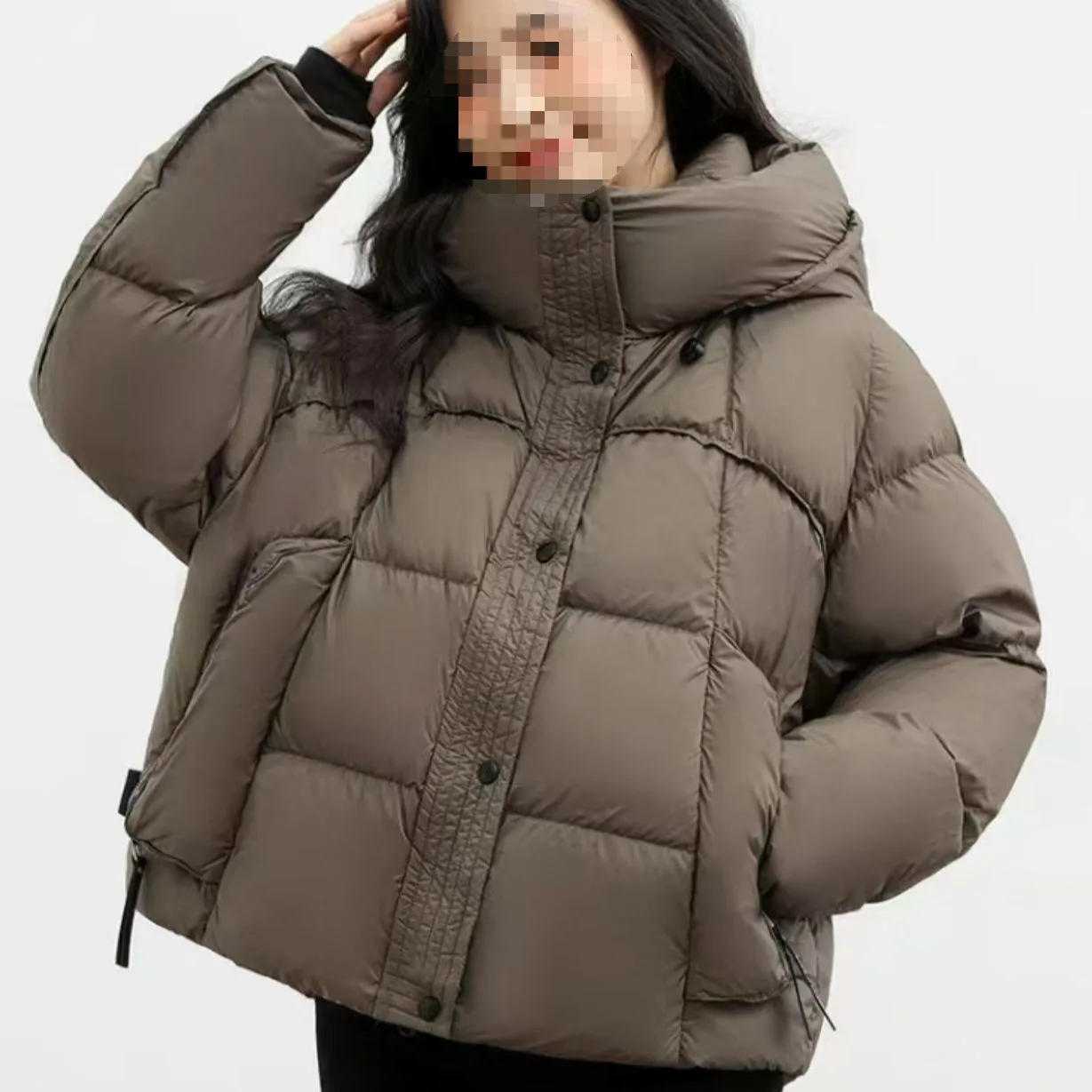 Pain ample mode petite taille vêtements d'extérieur noir 2025 nouveau Style coréen doudoune à capuche hiver court épaissi