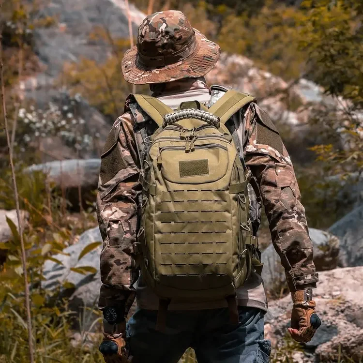 Taktische Outdoor-Tarnrucksack mit zwei Schultergurten - Neues Modell Rucksack - Multifunktionale wasserdichte Tasche für Militär-Enthusiasten und Pendler – Detail 15