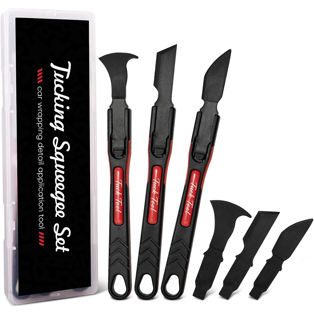 

Палочки для нанесения краев автомобильной пленки EHDIS со сменным Tucking End Pro Wrap Stick Squeegees Автоматическая детализация Аппликатор для прорезей