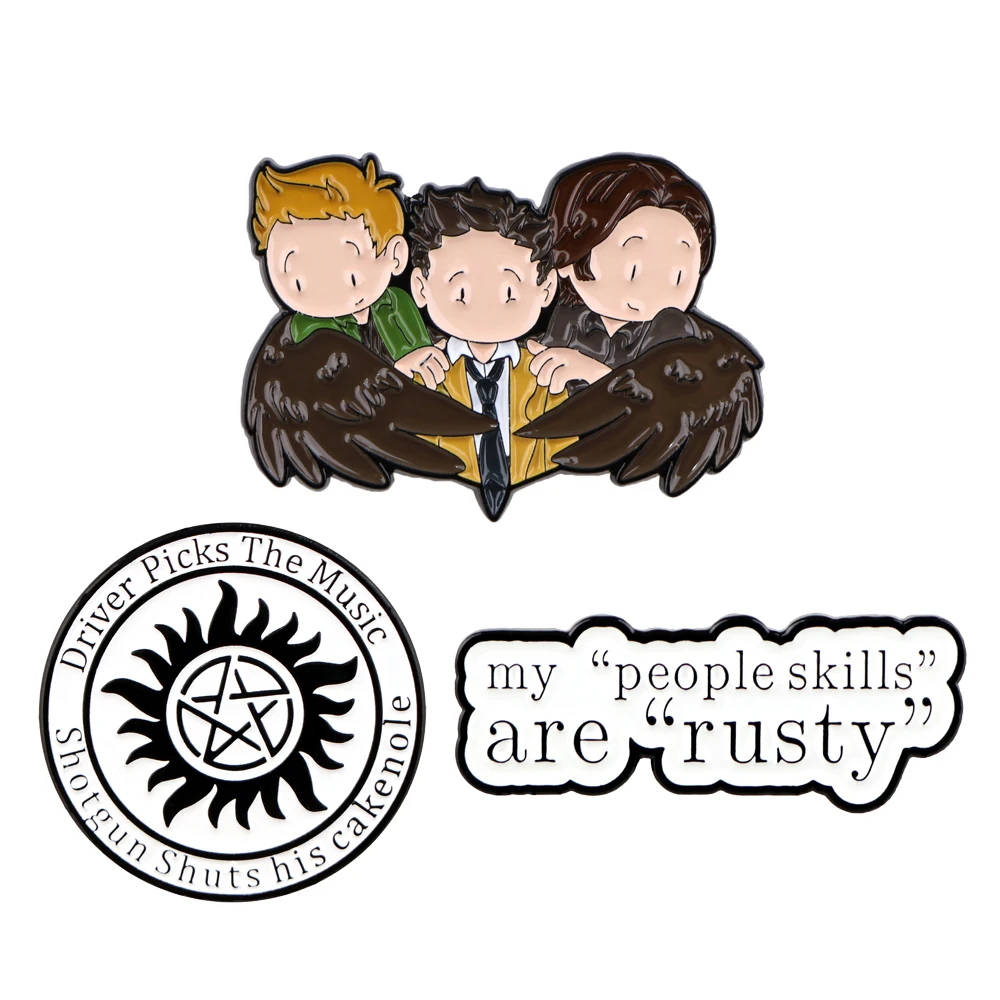 男性と女性のためのエナメルラピエルピンバックパック,クラシックTVファンタジーシリーズ,briefcaseバッジ,衣類アクセサリー