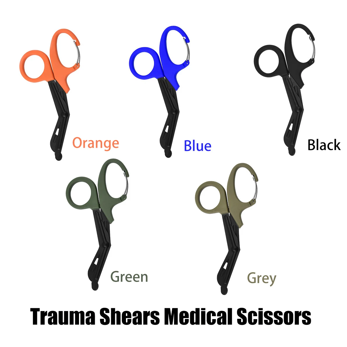 Trauma-Schere, medizinische Schere mit Karabiner, Edelstahl-Verbandschere für Krankenschwestern, Ärzte, Krankenpflegestudenten, Erste Hilfe – Detail 1