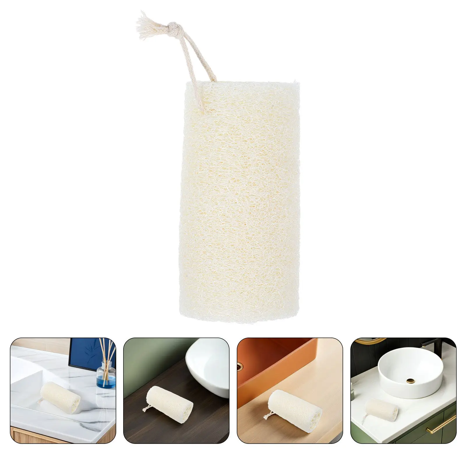 

4Pcs Exfoliating Loofah Sponge Body Scrubber Natural Bath Shower Cloth for Soft Skin Deep Clean Household Pot Grill Cleaner