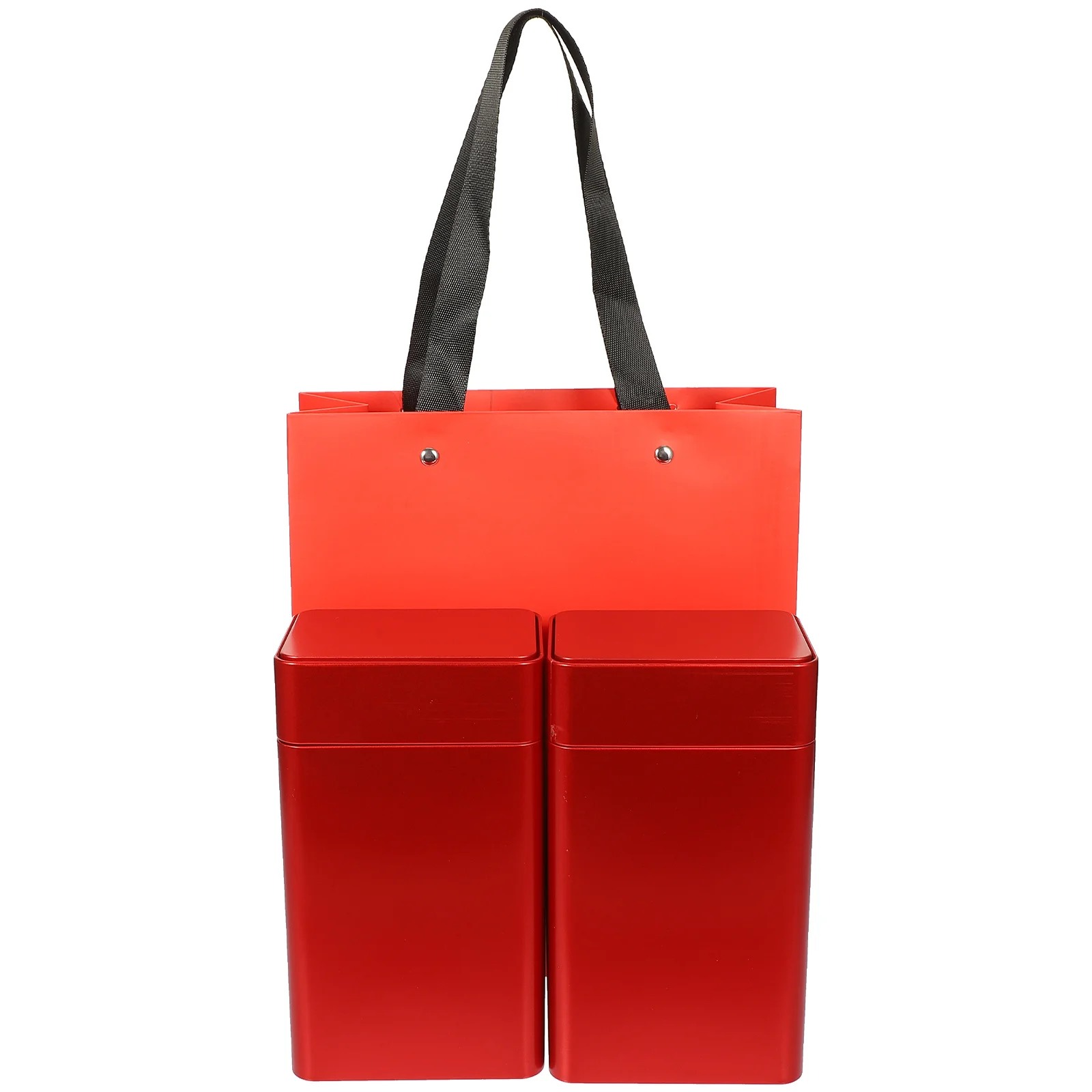 

2Pcs Tinplate Tea Canister Decorative Storage Holder Square Tea Tin Multi-Use Container No Harmful Substances Odorless Long Term